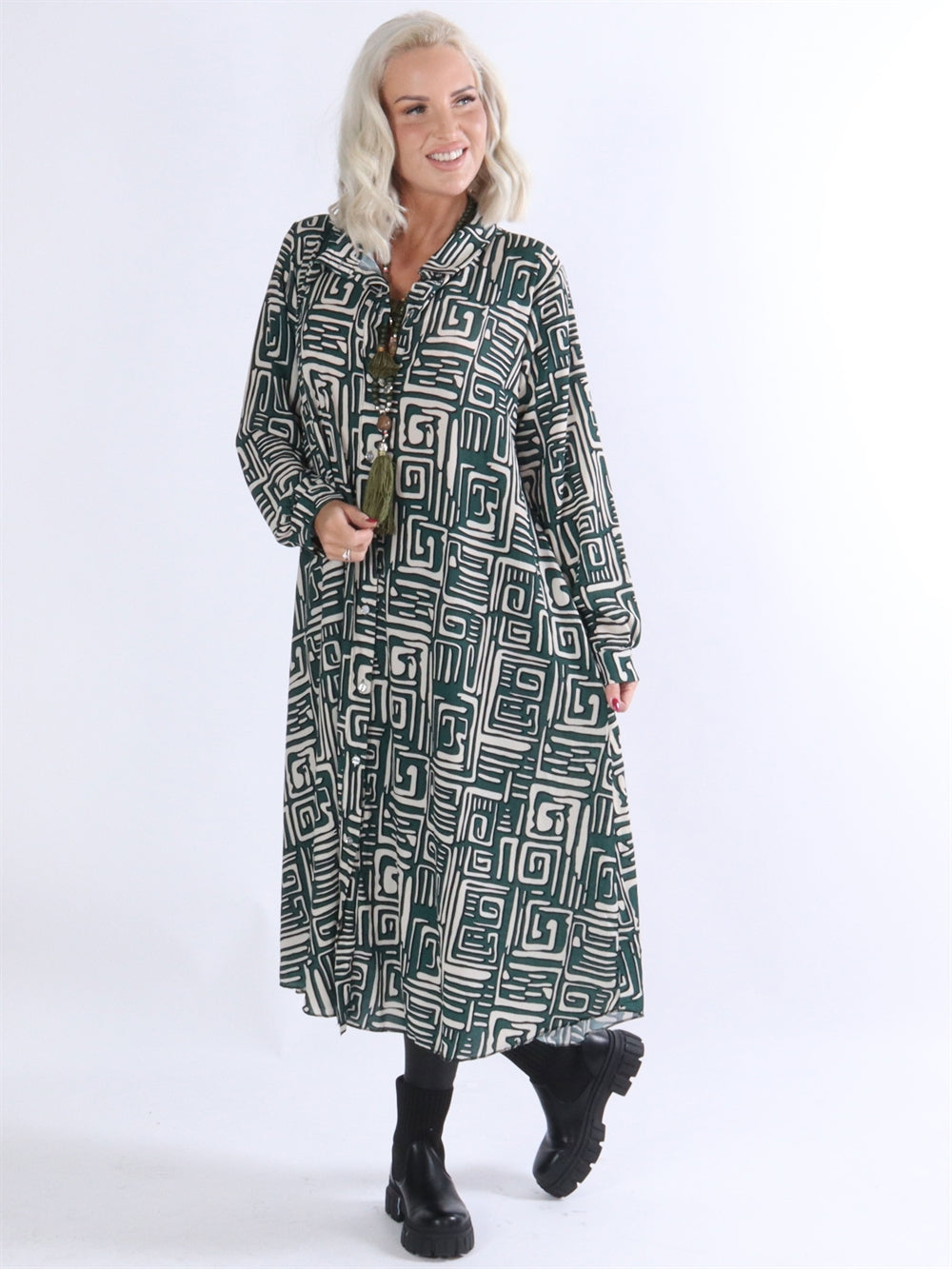 Aviaya - Lang skjortekjole